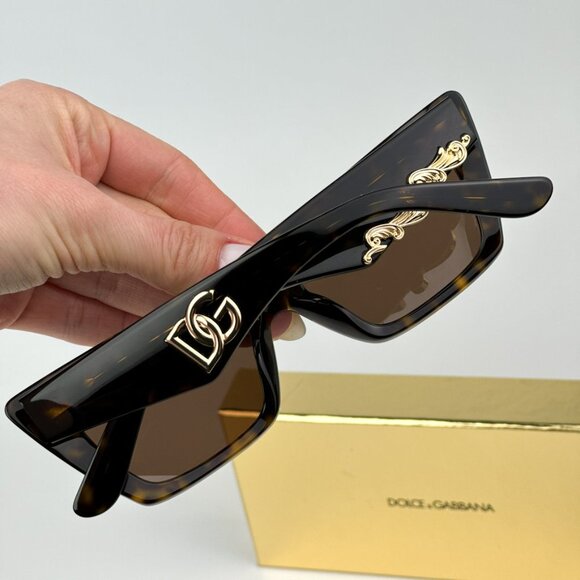 D&G DG4435 502/73 BRAND NEW Sunglasses Havana Dark Brown Cat Eye Women - Picture 5 of 14